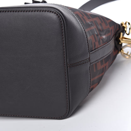 Fendi Mesh Vitello Grace F is Fendi FF 1974 Grande Mon Tresor Bucket Bag Marrone Black Ebano 11 of 11
