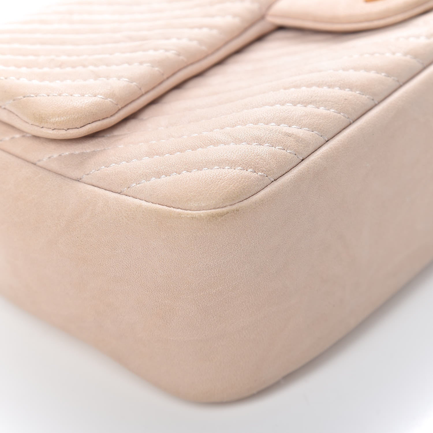Chanel Calfskin Chevron Small Surpique Flap Ivory 11 of 17