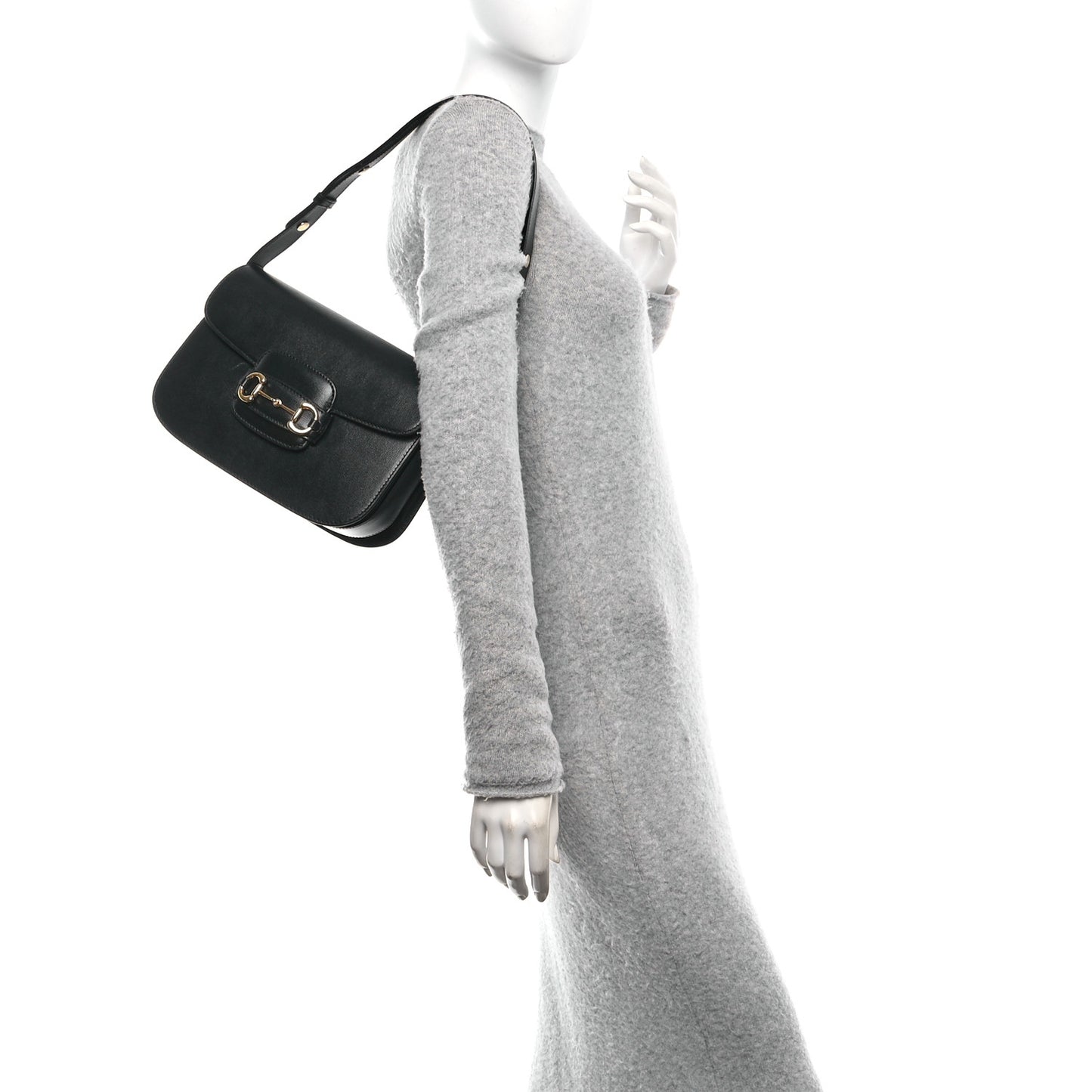 Azalea Calfskin Horsebit 1955 Shoulder Bag Black