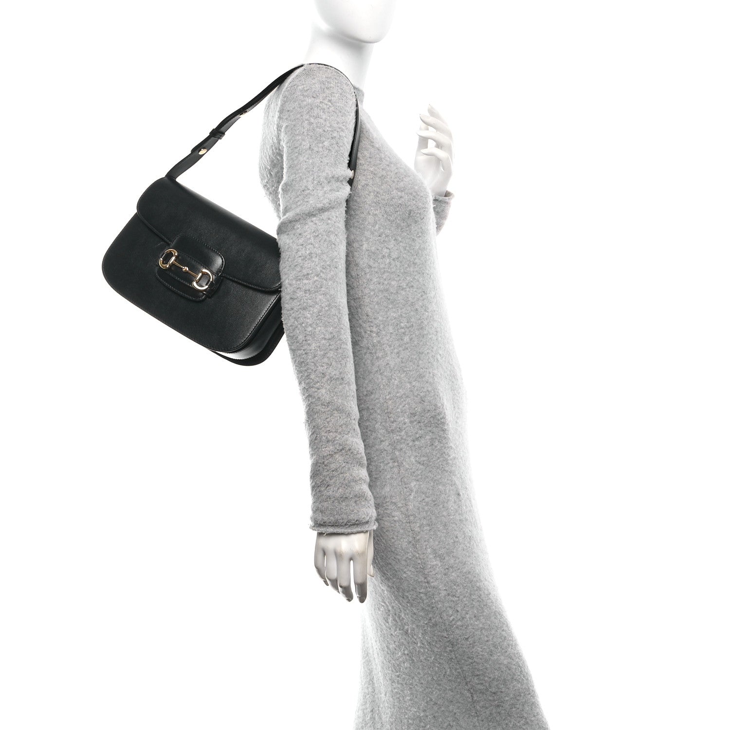 Gucci Azalea Calfskin Horsebit 1955 Shoulder Bag Black 2 of 10