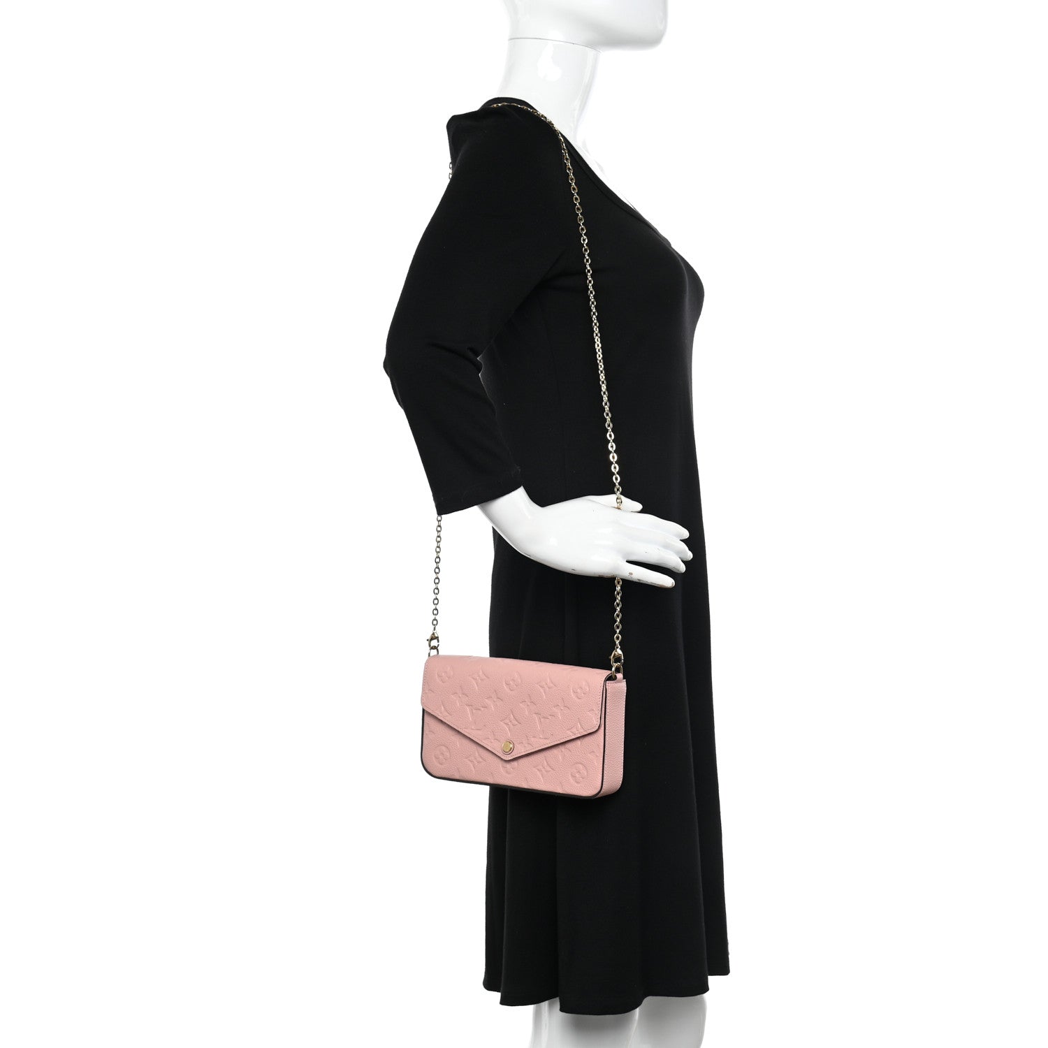 Louis Vuitton Empreinte Pochette Felicie Chain Wallet Rose Poudre 3 of 14