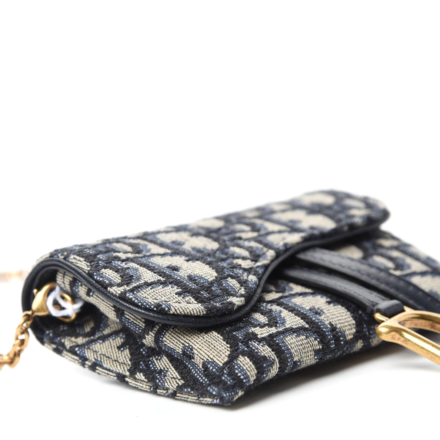 Christian Dior Oblique Nano Saddle Chain Pouch Blue 6 of 11