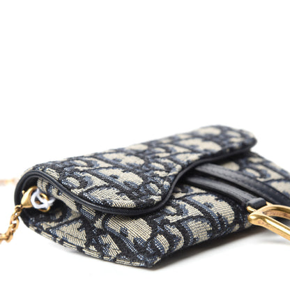 Christian Dior Oblique Nano Saddle Chain Pouch Blue 6 of 11
