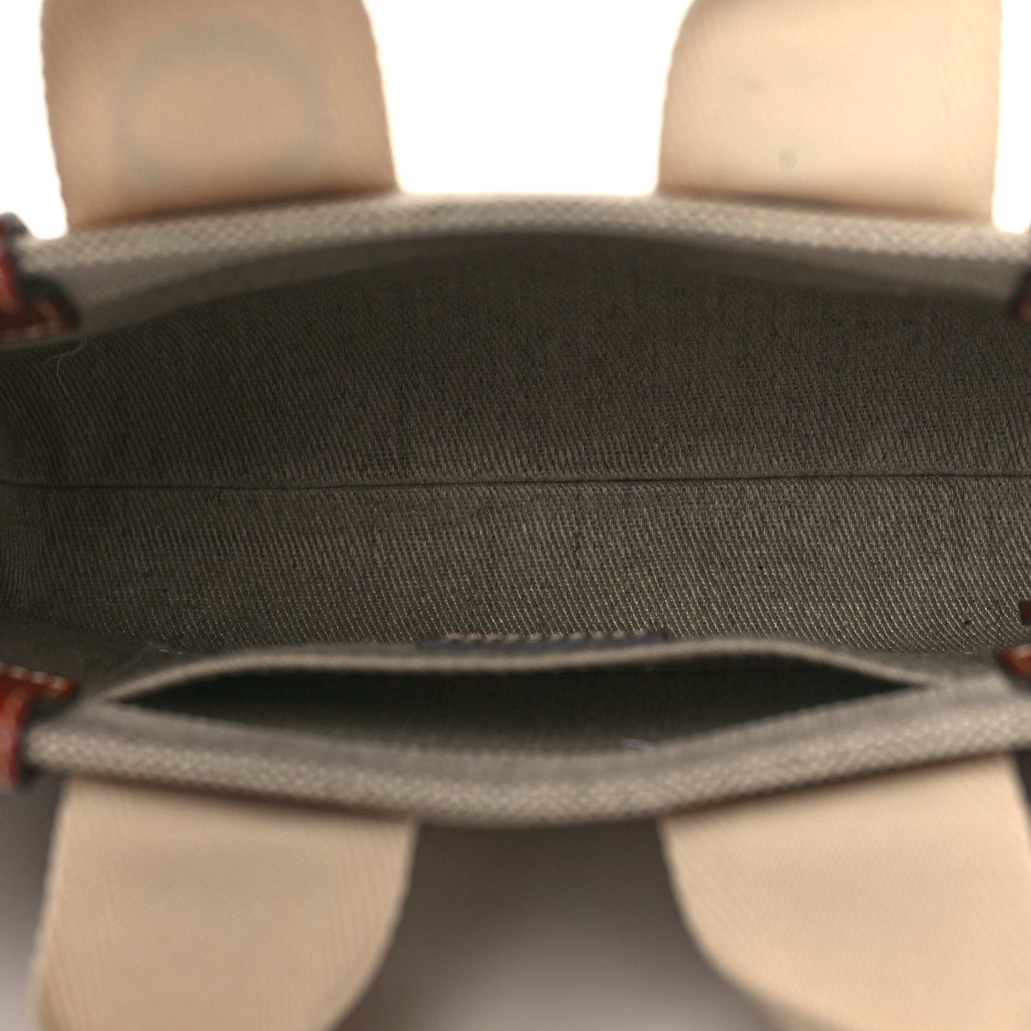 Cotton Calfskin Small Woody Ribbon Tote With Strap White Brown