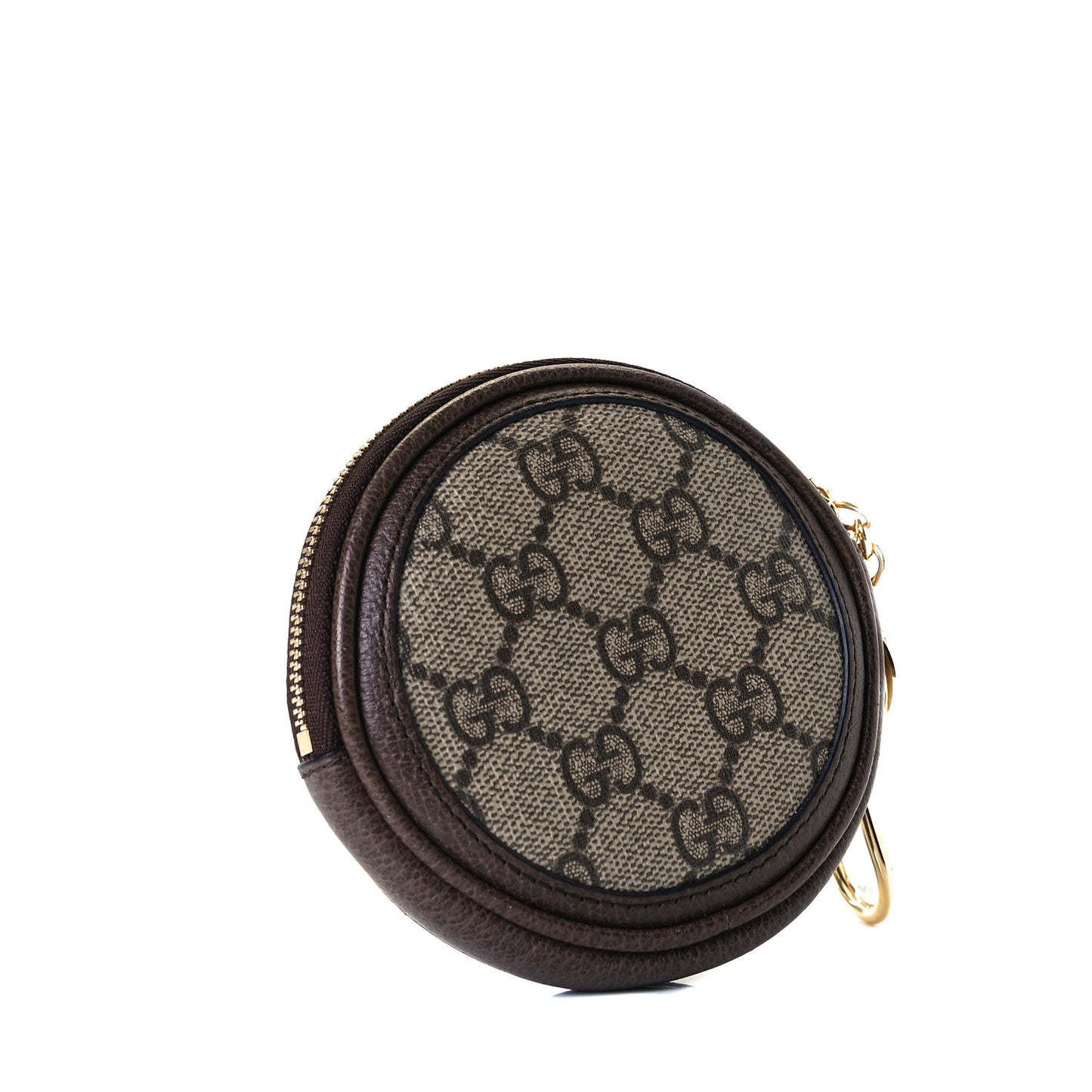 GG Supreme Monogram Web Ophidia Round Coin Purse Beige New Acero