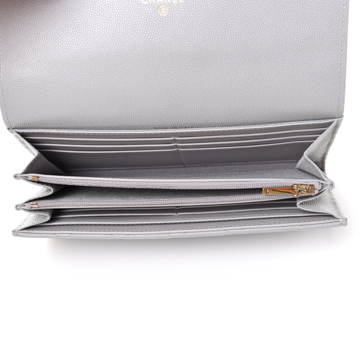 Chanel Caviar Quilted Large Flap Wallet Grey 5 of 9