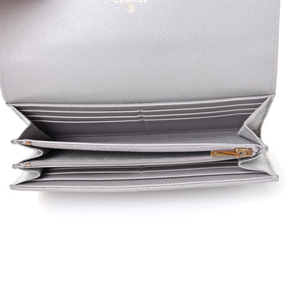 Chanel Caviar Quilted Large Flap Wallet Grey 5 of 9