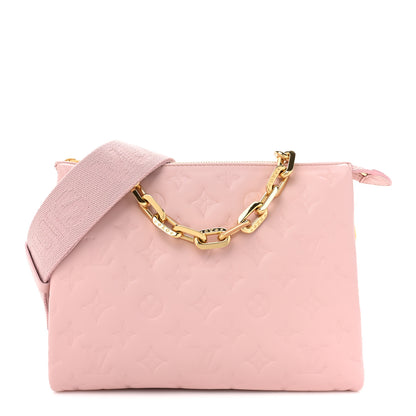 Louis Vuitton LOUIS VUITTON Lambskin Embossed Monogram Coussin PM Rose 1 of 14