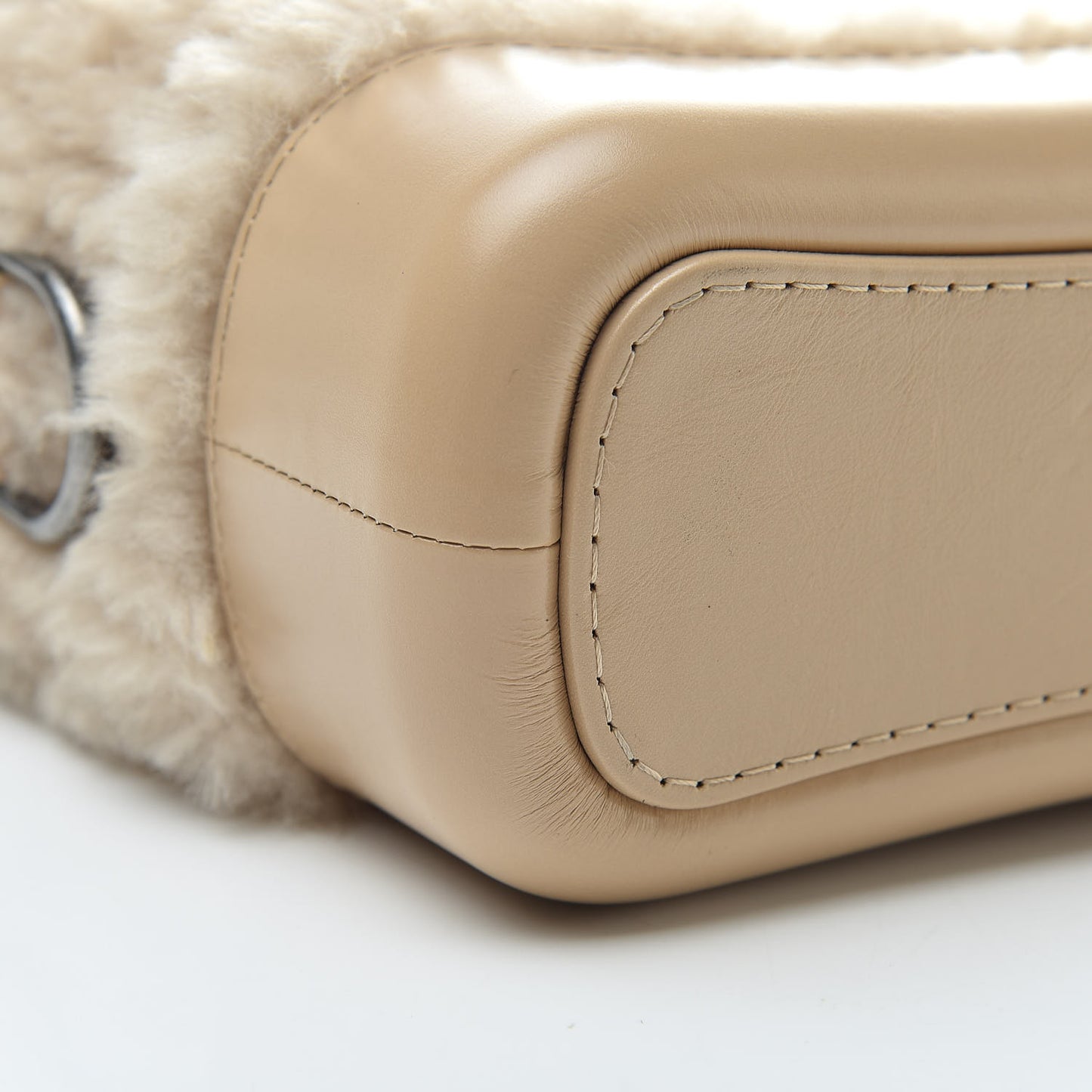Shearling Small Gabrielle Hobo Dark Beige