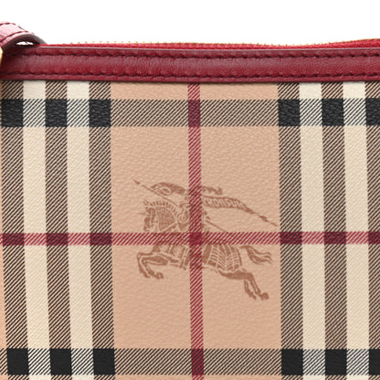 Burberry Haymarket Check Small Peyton Crossbody Clutch Bag Military Red 8 of 10
