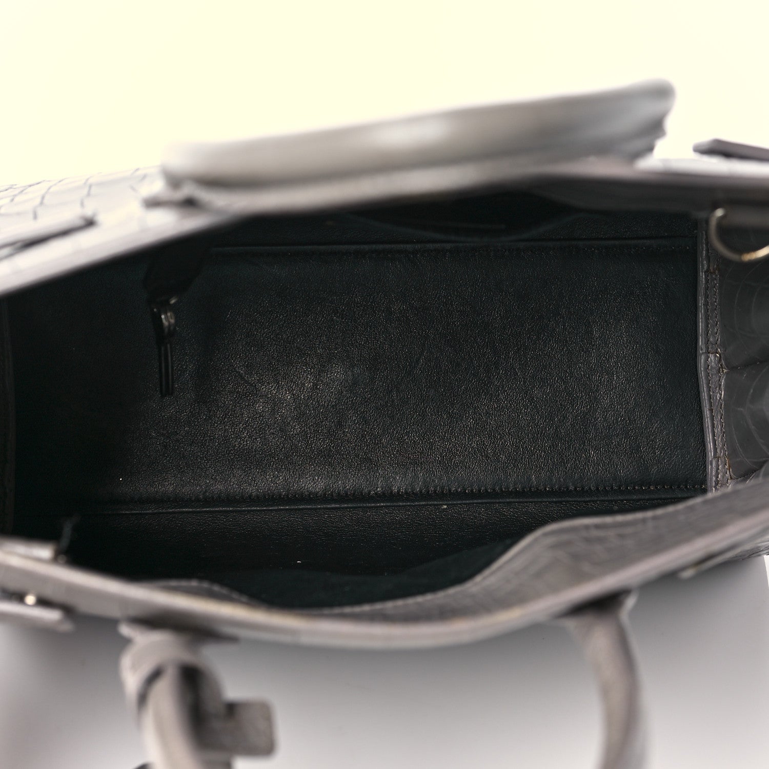 Saint Laurent Calfskin Crocodile Embossed Baby Sac De Jour Fog 5 of 11