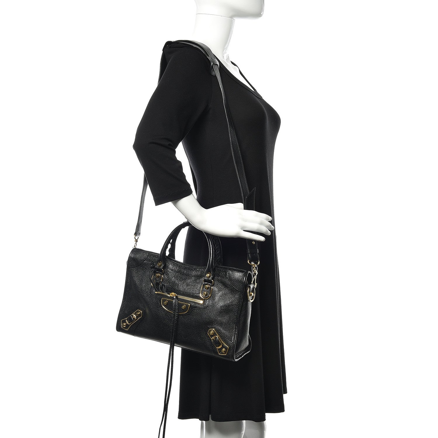 Balenciaga Chevre Gold Metallic Edge Hardware S City Black 2 of 9