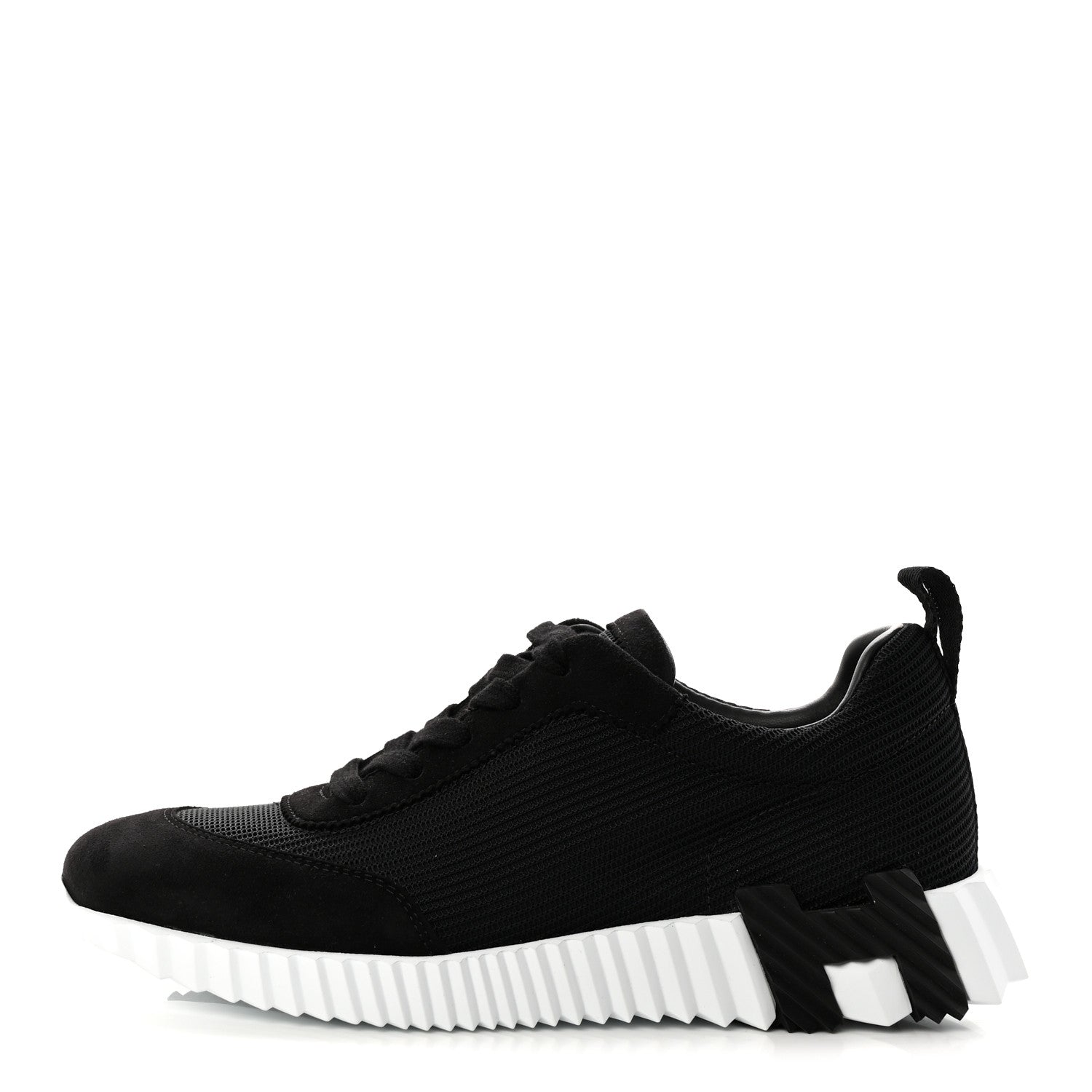 Hermes Air Mesh Suede Goatskin Bouncing Sneakers 39 Black 1 of 10