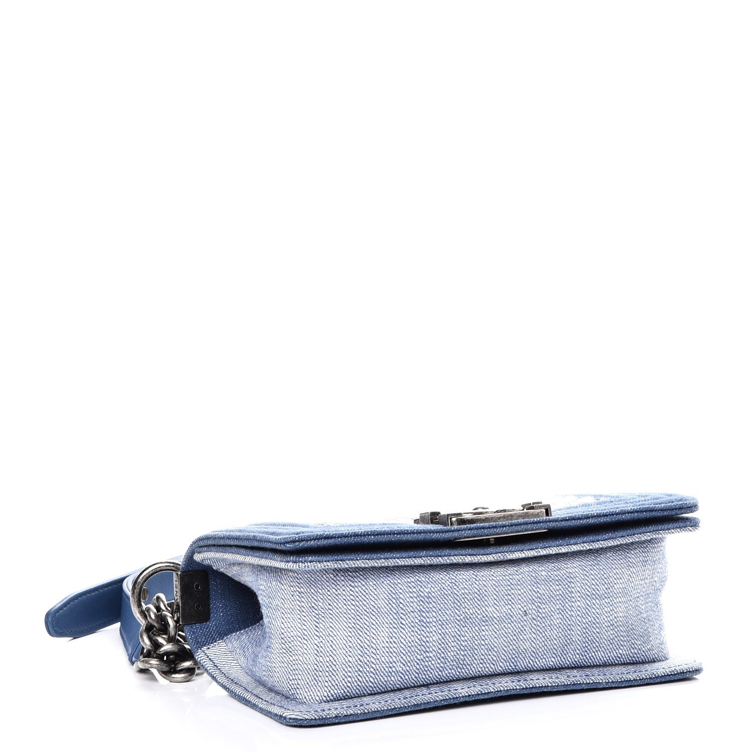 Chanel Denim Chevron Small Boy Flap Light Blue 4 of 7