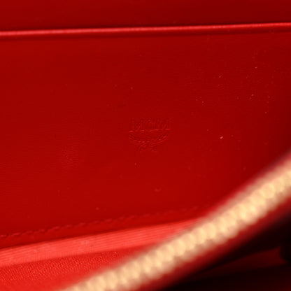MCM Visetos Large Zip Around Wallet Cognac Red 6 of 6