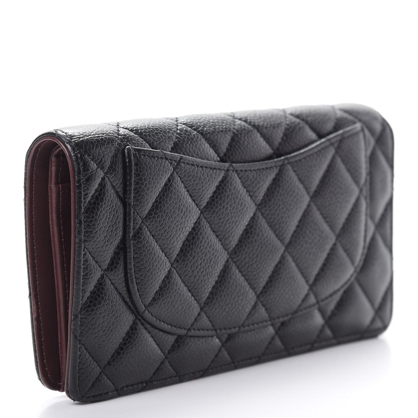 Caviar Quilted Yen Wallet Black