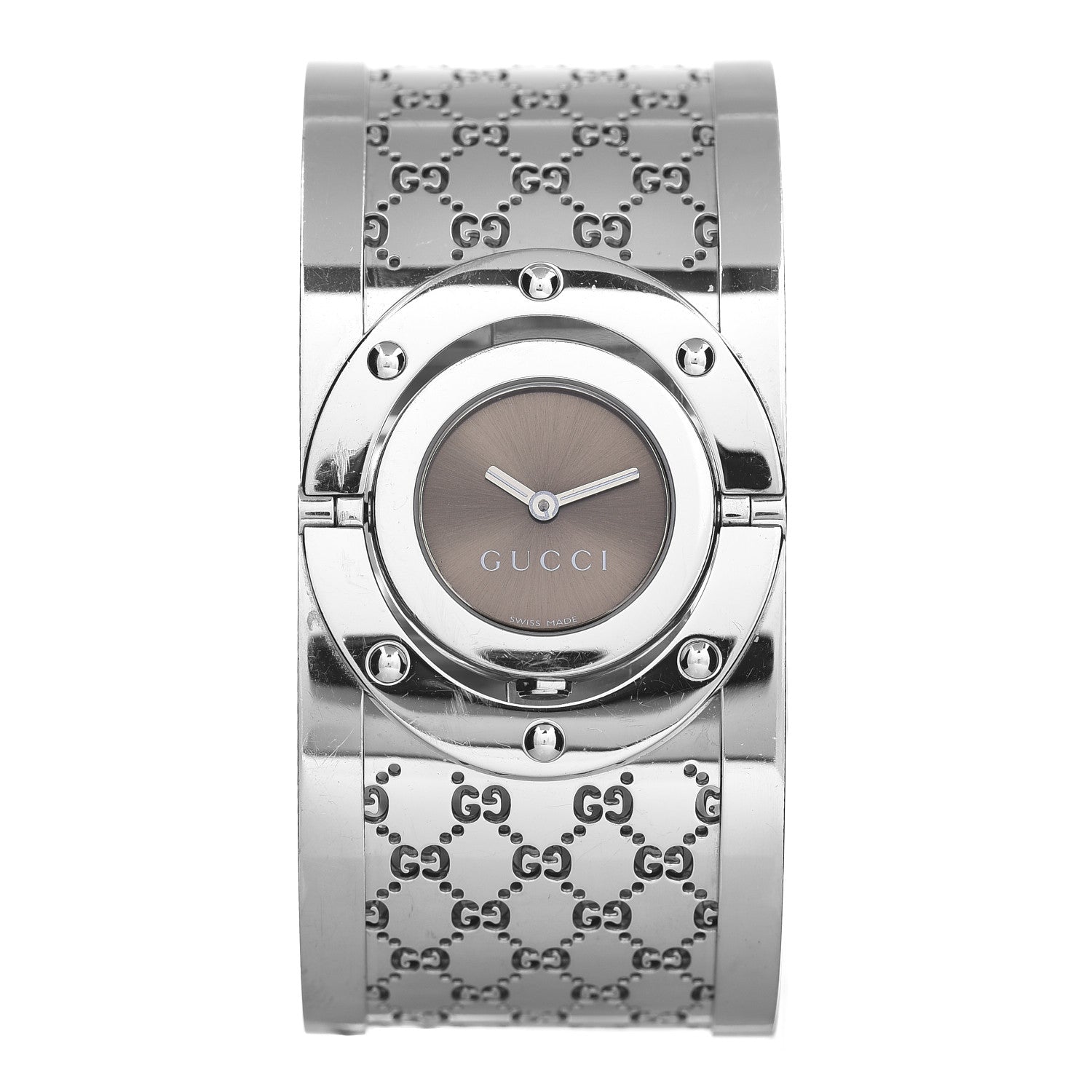 Gucci Stainless Steel 33mm Twirl Quartz Watch Brown 1 of 4