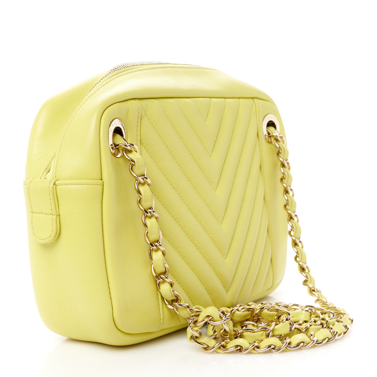 Chanel Calfskin Quilted Daily Chevron Camera Case Light Green 3 of 11