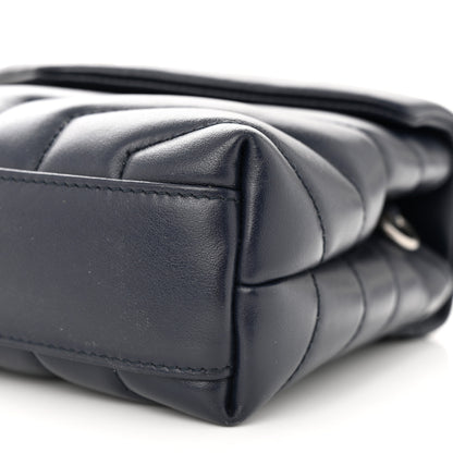 Saint Laurent Calfskin Y Quilted Monogram Toy Loulou Satchel Navy 10 of 11