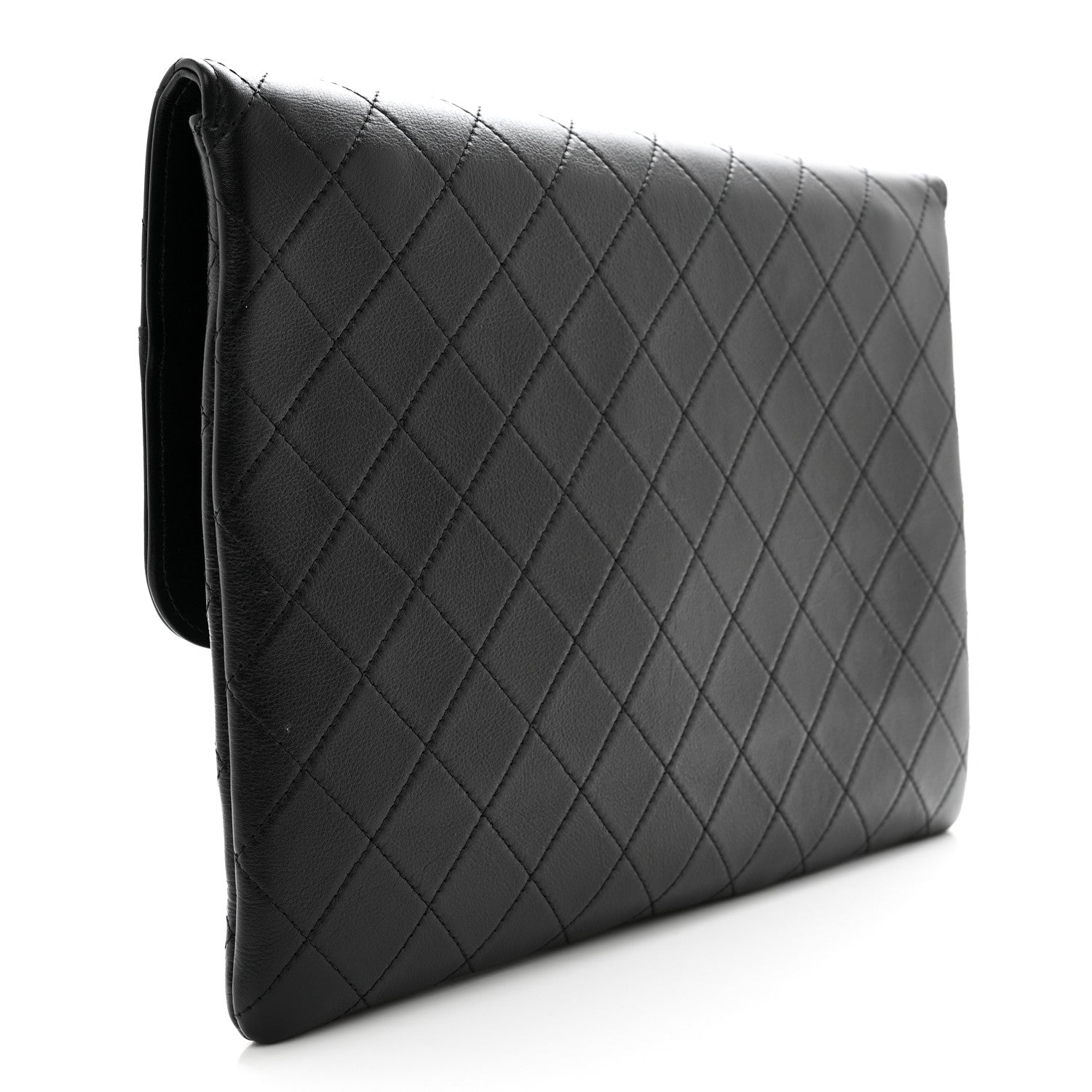Chanel Calfskin Quilted CC Flap Clutch Black 3 of 8