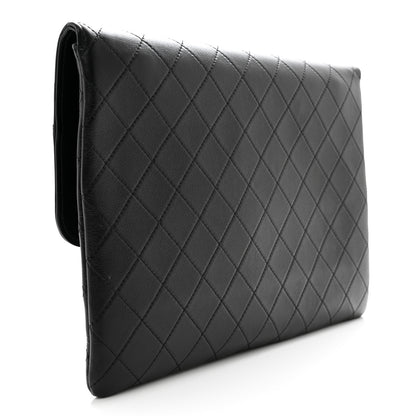 Chanel Calfskin Quilted CC Flap Clutch Black 3 of 8
