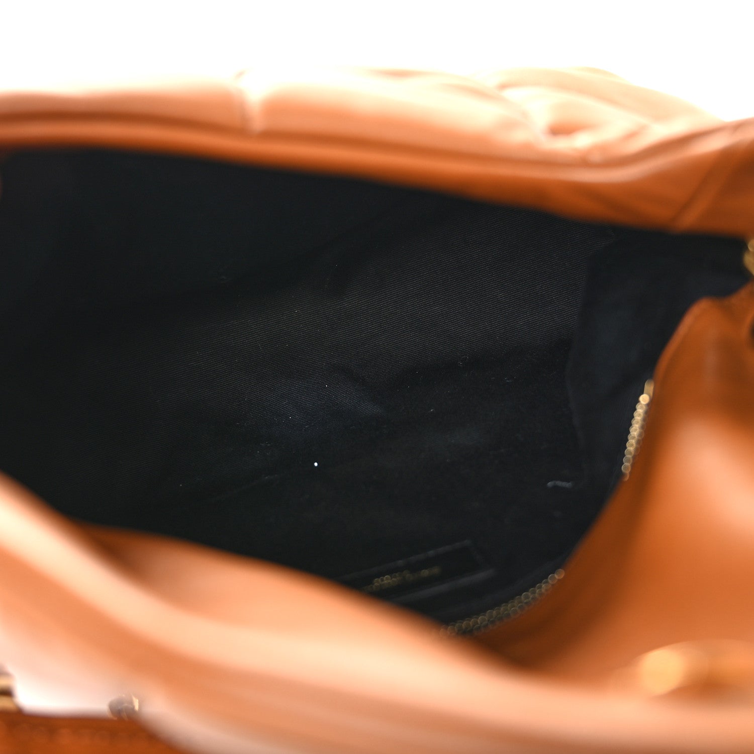 Saint Laurent Lambskin Quilted Small Loulou Puffer Monogram Chain Satchel Dark Honey 5 of 11