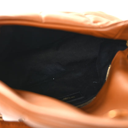 Saint Laurent Lambskin Quilted Small Loulou Puffer Monogram Chain Satchel Dark Honey 5 of 11