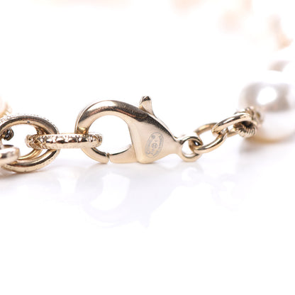 Chanel Pearl Crystal CC Bracelet Gold 4 of 5