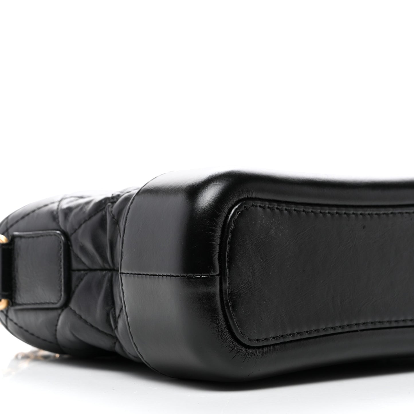 Aged Calfskin Quilted Small Gabrielle Hobo Black