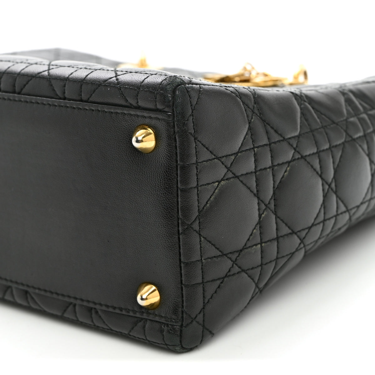 Christian Dior Lambskin Cannage Large Lady Dior Black Black 10 of 12