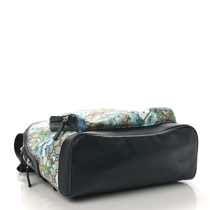Gucci GG Supreme Monogram Blooms Medium Day Backpack Beige Blue Navy 4 of 12