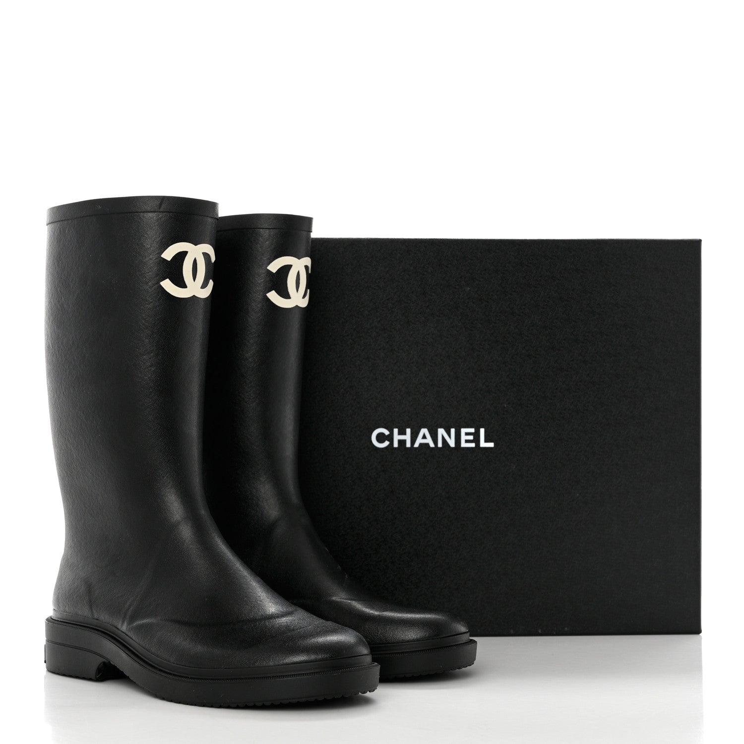 Chanel Caoutchouk CC High Boots 41 Black 8 of 8