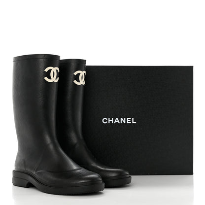 Chanel Caoutchouk CC High Boots 41 Black 8 of 8