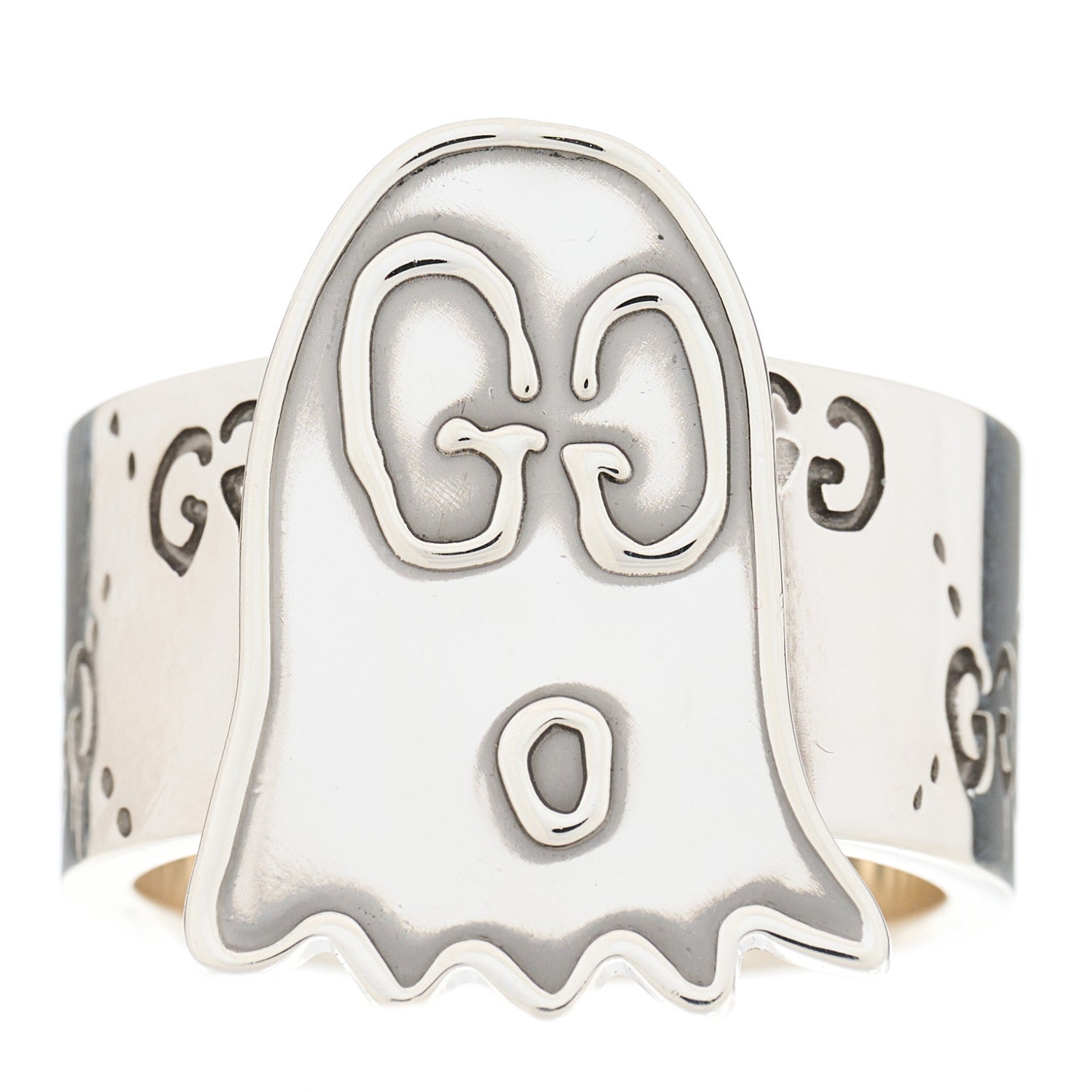 Gucci Sterling Silver GucciGhost Ghost Ring 61 9.5 1 of 8