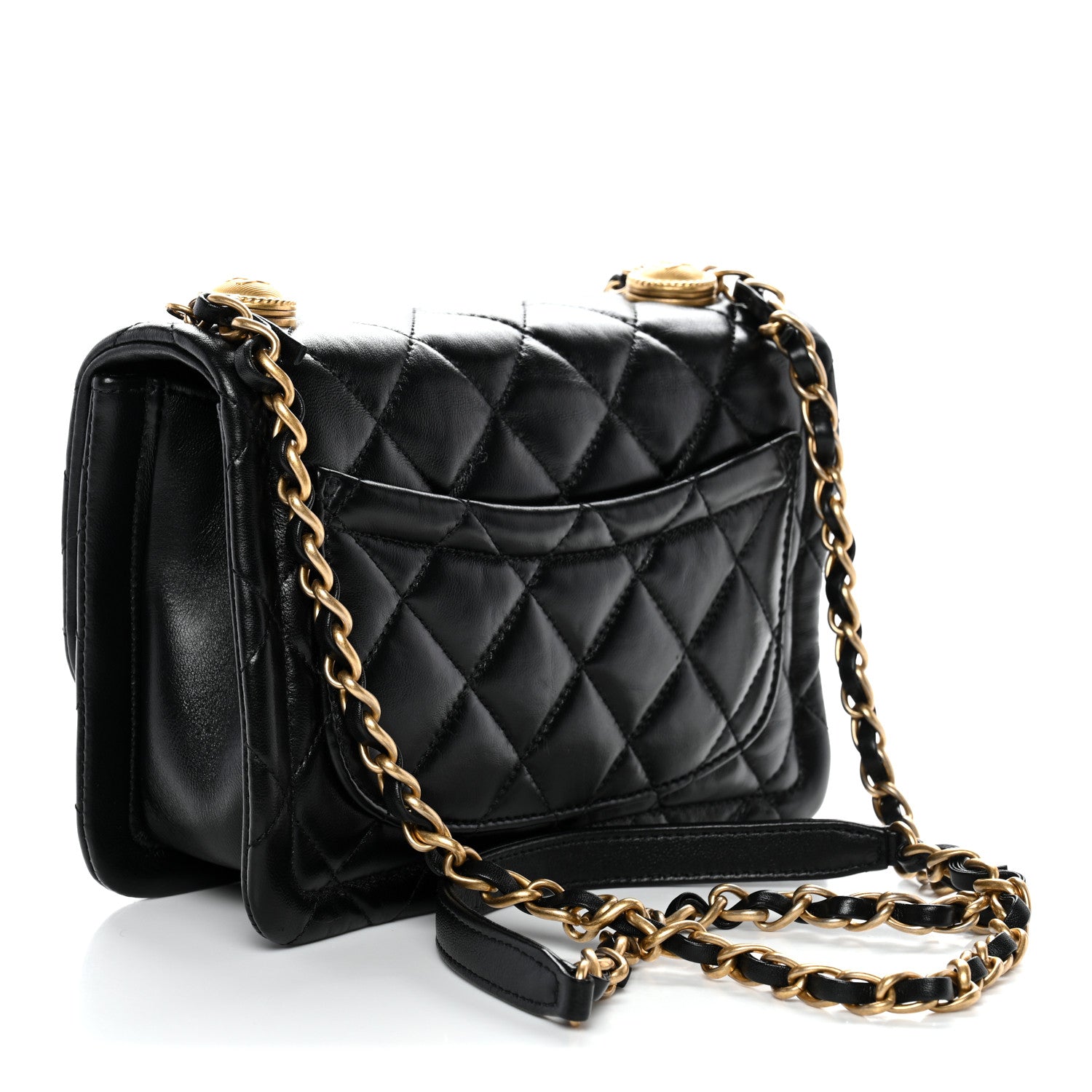 Chanel Shiny Lambskin Quilted Mini Flap Black 3 of 10