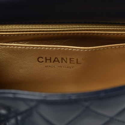 Chanel Lambskin Quilted Mini Pearl Crush Flap Navy Blue 6 of 11