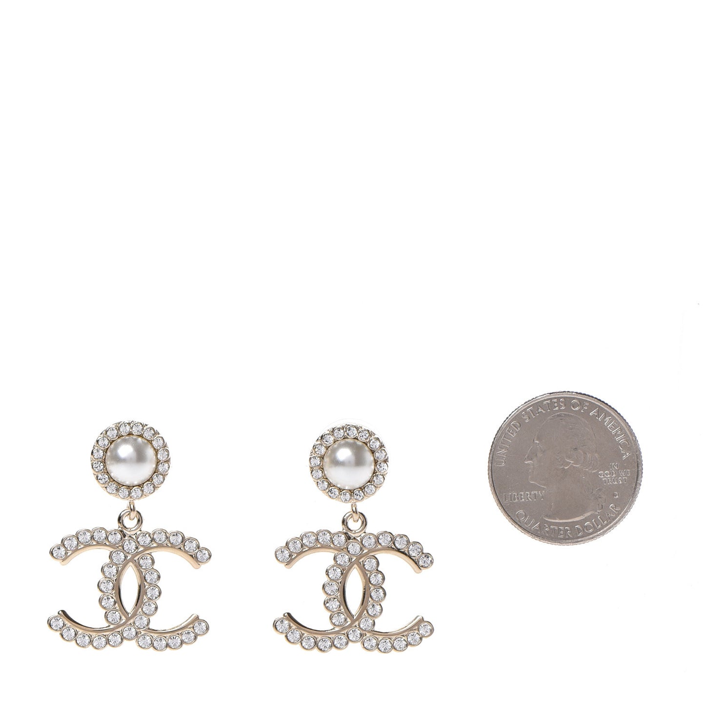 Crystal Pearl Bow-tiful CC Drop Earrings Gold