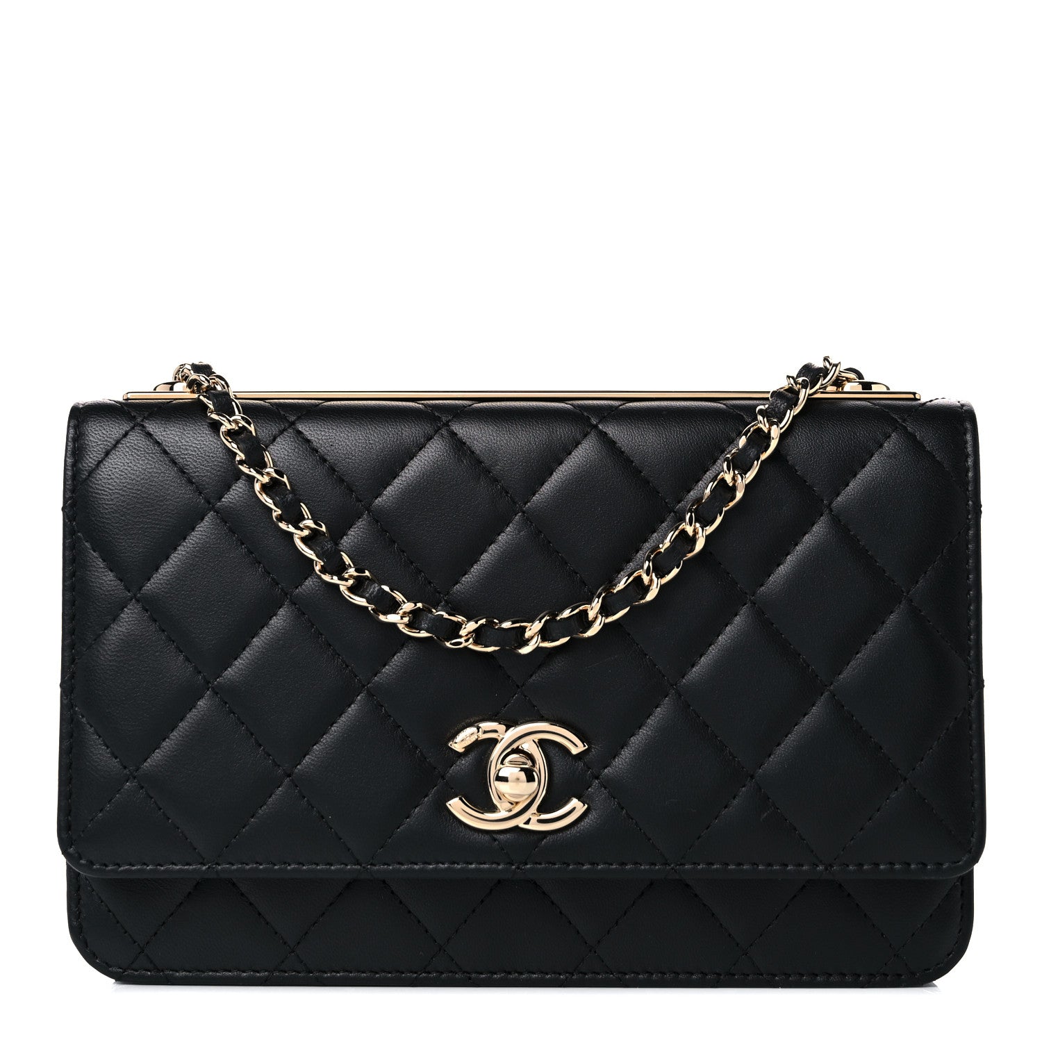 Chanel Lambskin Quilted Trendy CC Wallet On Chain WOC Black 1 of 13
