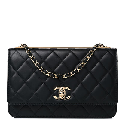 Chanel Lambskin Quilted Trendy CC Wallet On Chain WOC Black 1 of 13
