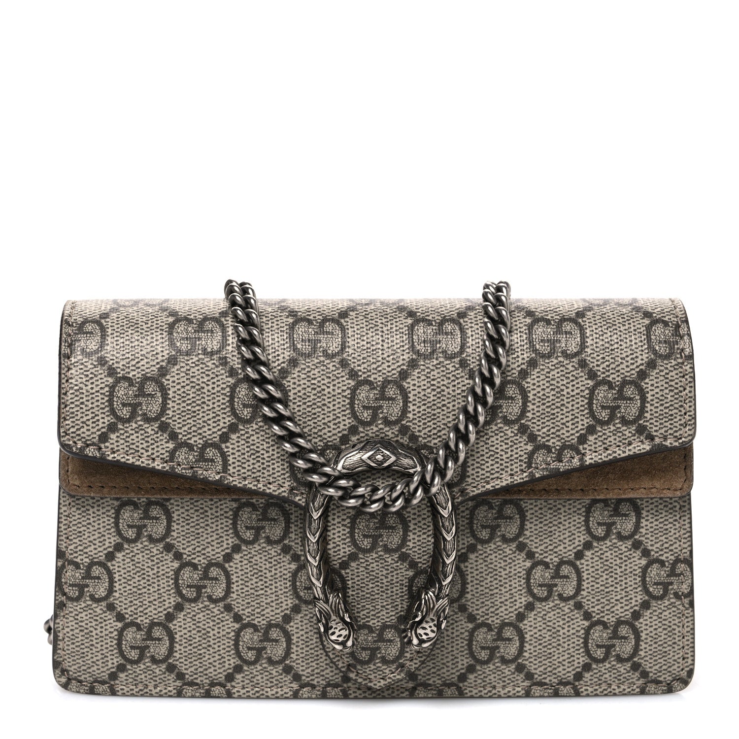 Gucci GG Supreme Monogram Super Mini Dionysus Shoulder Bag Taupe 1 of 10