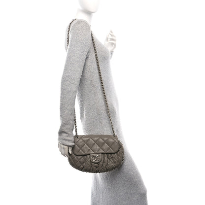 Chanel Washed Lambskin Quilted Medium Chain Around Messenger Taupe 2 of 10