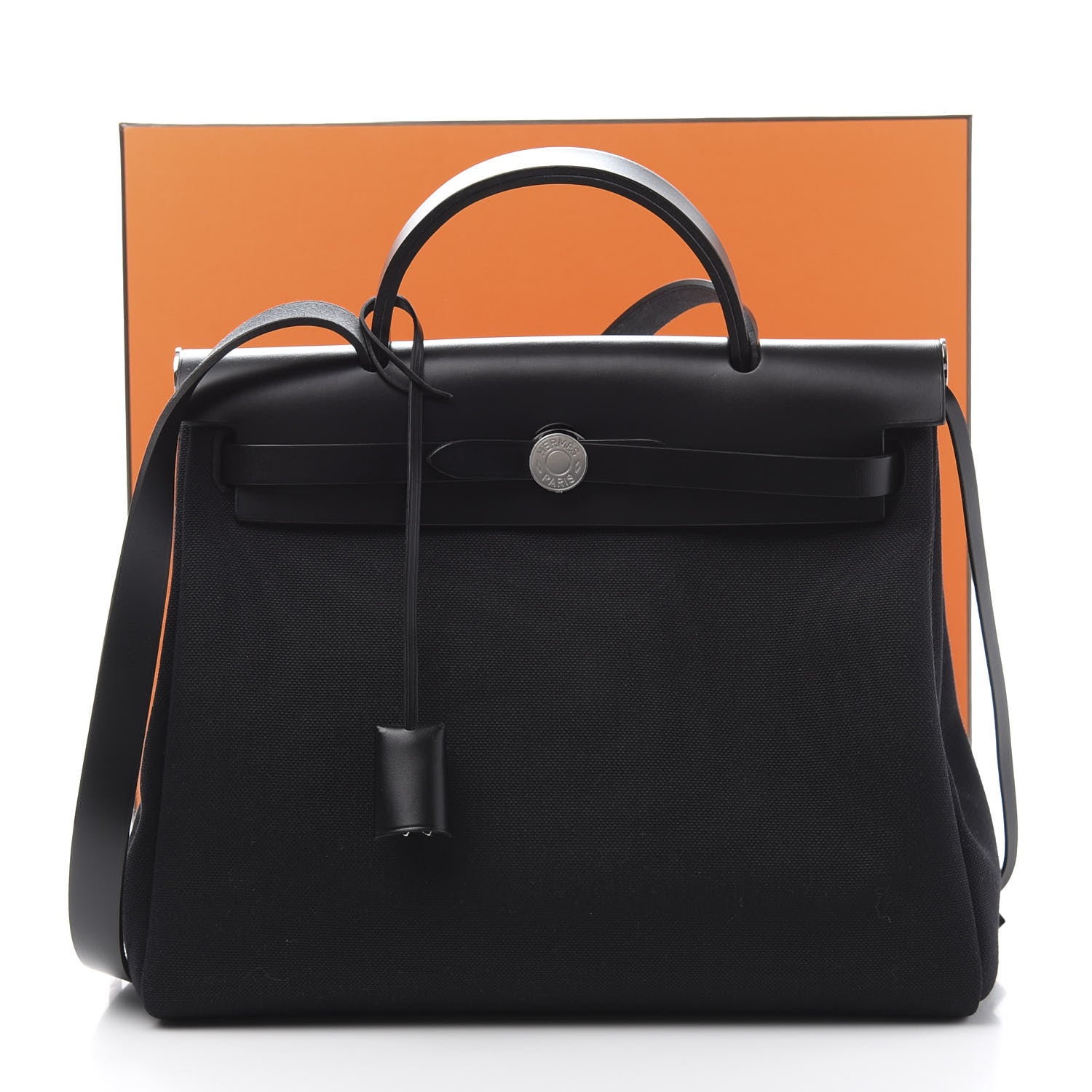 Hermes Military Toile Vache Hunter Herbag Zip PM 31 Black 13 of 13