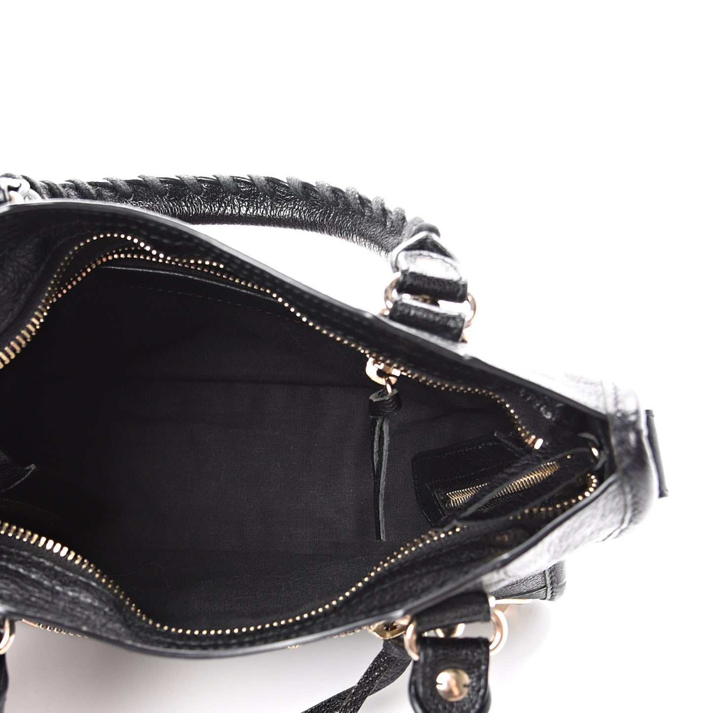Chevre Gold Metallic Edge Hardware Mini City Black