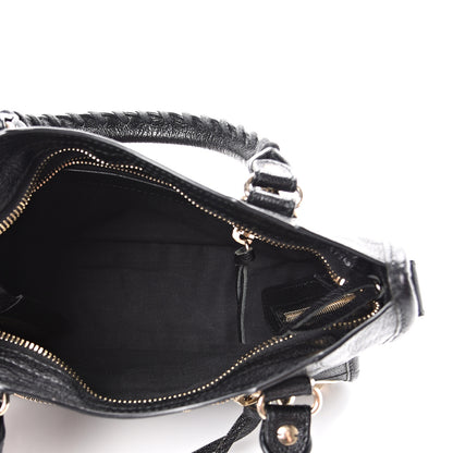Balenciaga Chevre Gold Metallic Edge Hardware Mini City Black 4 of 9