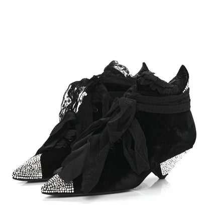 Saint Laurent Velluto Master Crystal Embellished Blaze 45 La Strass Ankle Boots 39 Black 3 of 10
