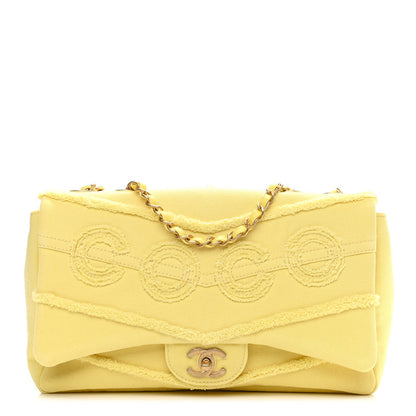 Chanel Denim Coco Jumbo Single Flap Yellow 1 of 10