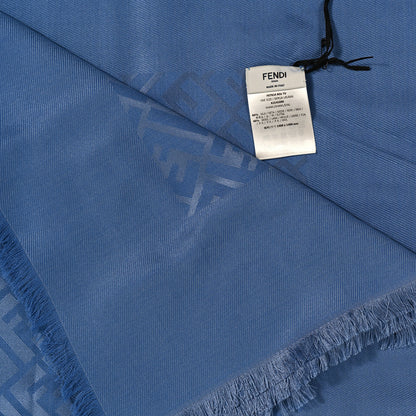 Fendi Silk Wool FF Scarf Blue 3 of 3