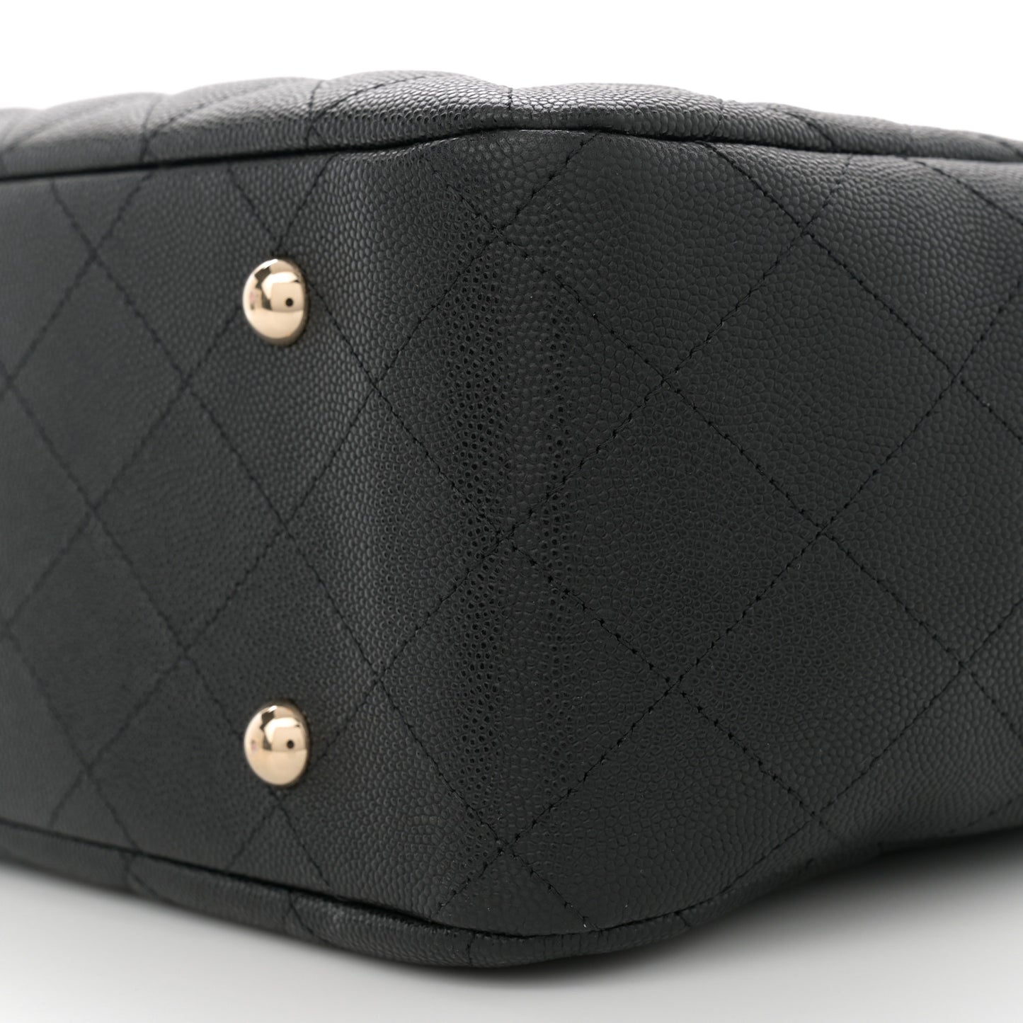 Caviar Quilted Large Shopping Tote Black