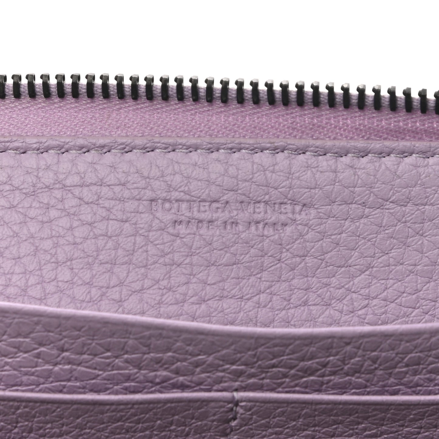 Nappa Intrecciato Zip Around Wallet Lilac