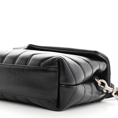 Saint Laurent Calfskin Y Quilted Monogram Toy Loulou Crossbody Bag Black 4 of 11